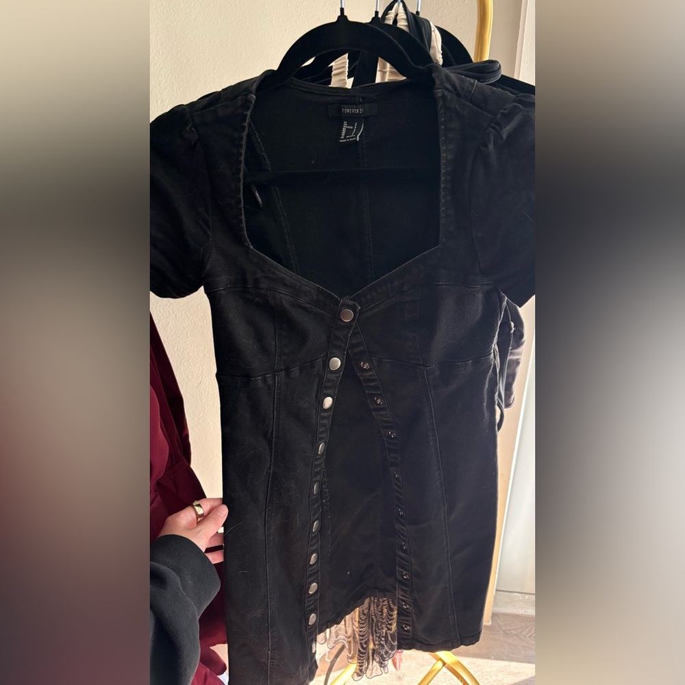 Black Button-Down Dress